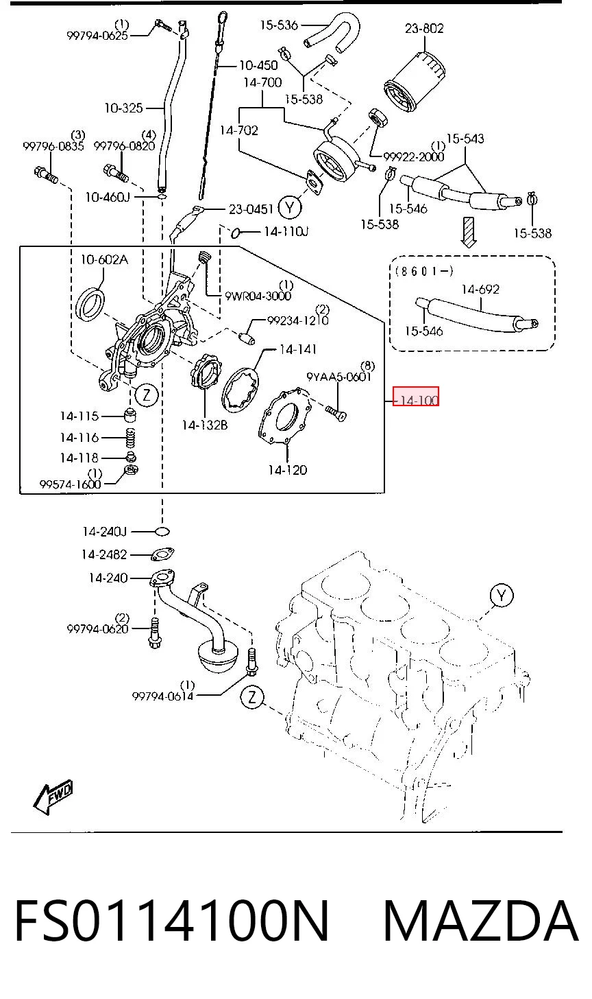 Bomba De Aceite para Mazda 626 GE