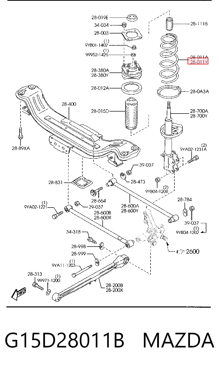 Muelle de suspensión para Mazda 626 V (GW)