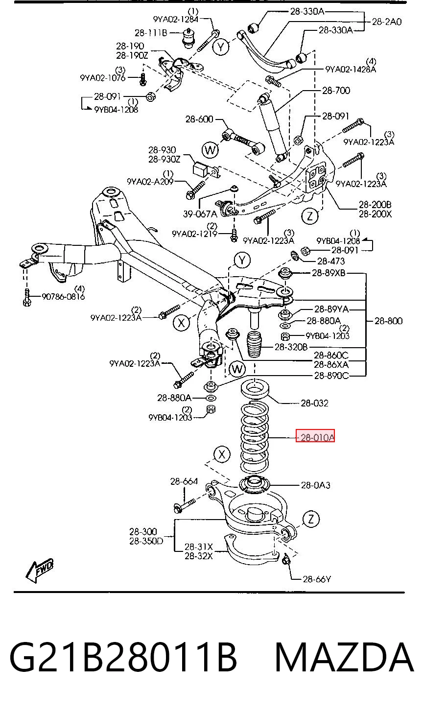 Muelle de suspensión para Mazda 6  (GG)