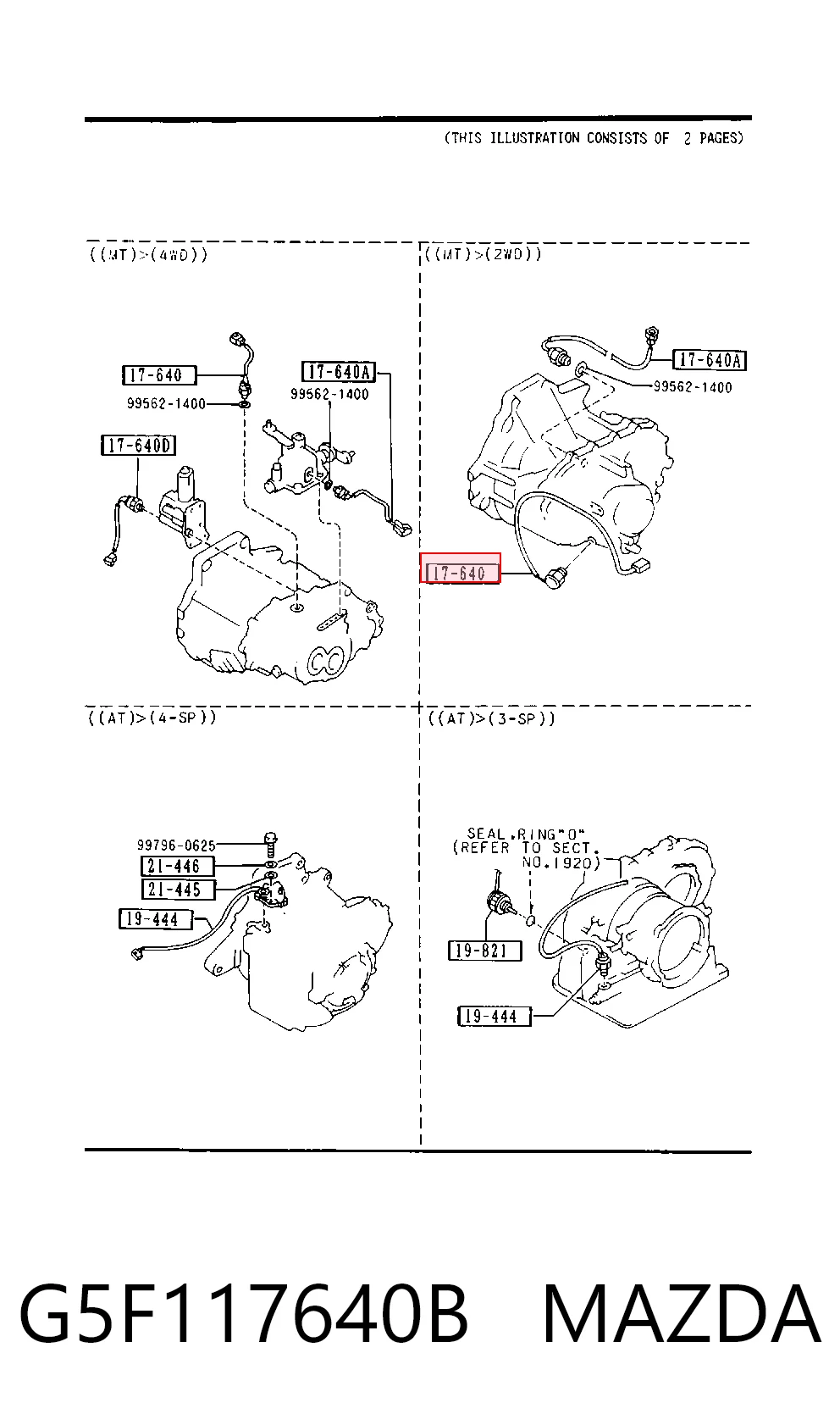Sensor de marcha atrás Mazda 323 F IV