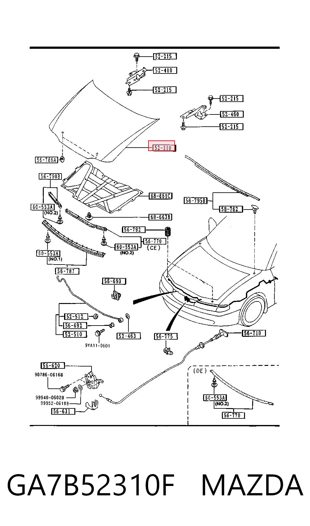 Capot Mazda 626 IV sedán comprar en España