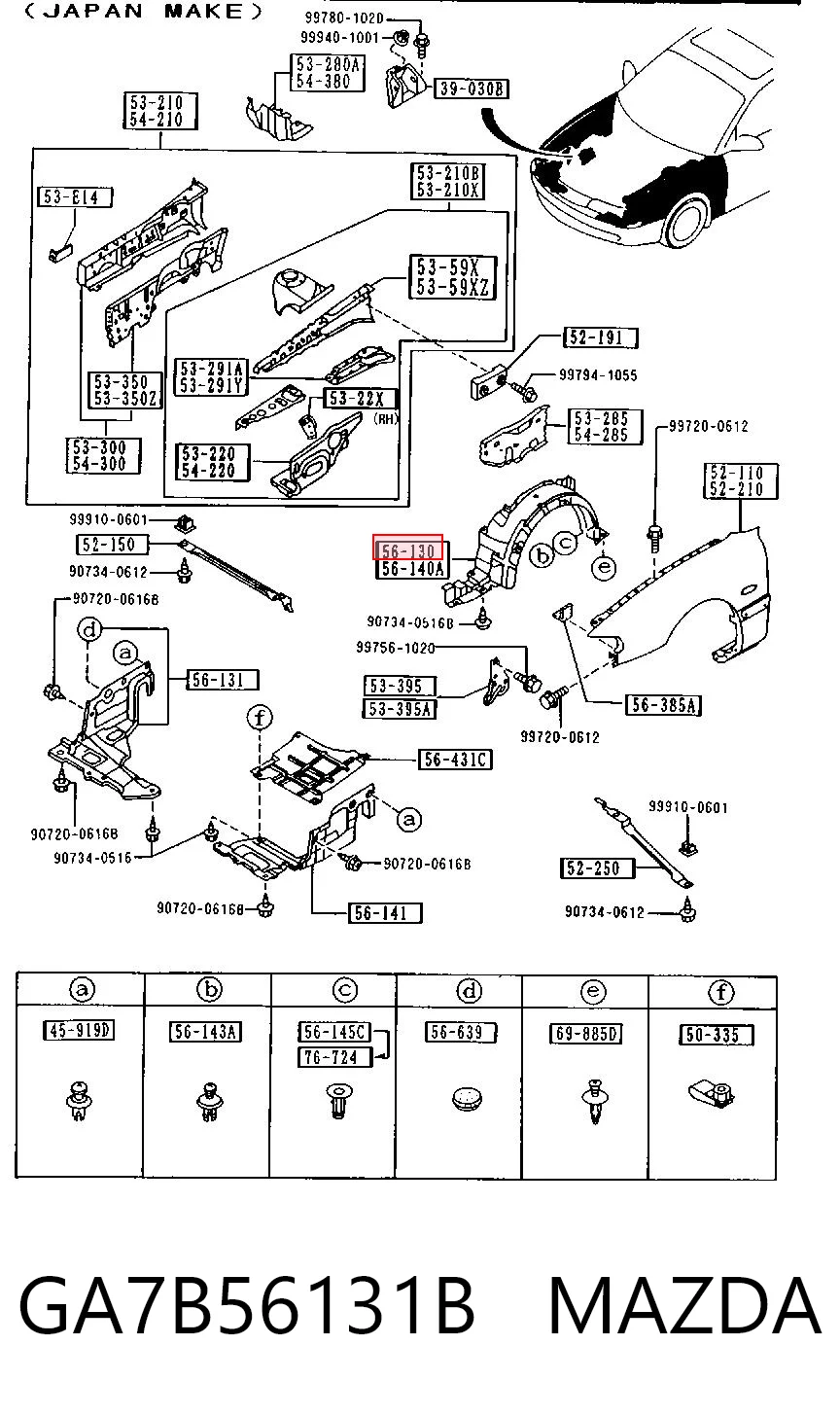 Paso rueda delantero derecho para Mazda 626 IV GE