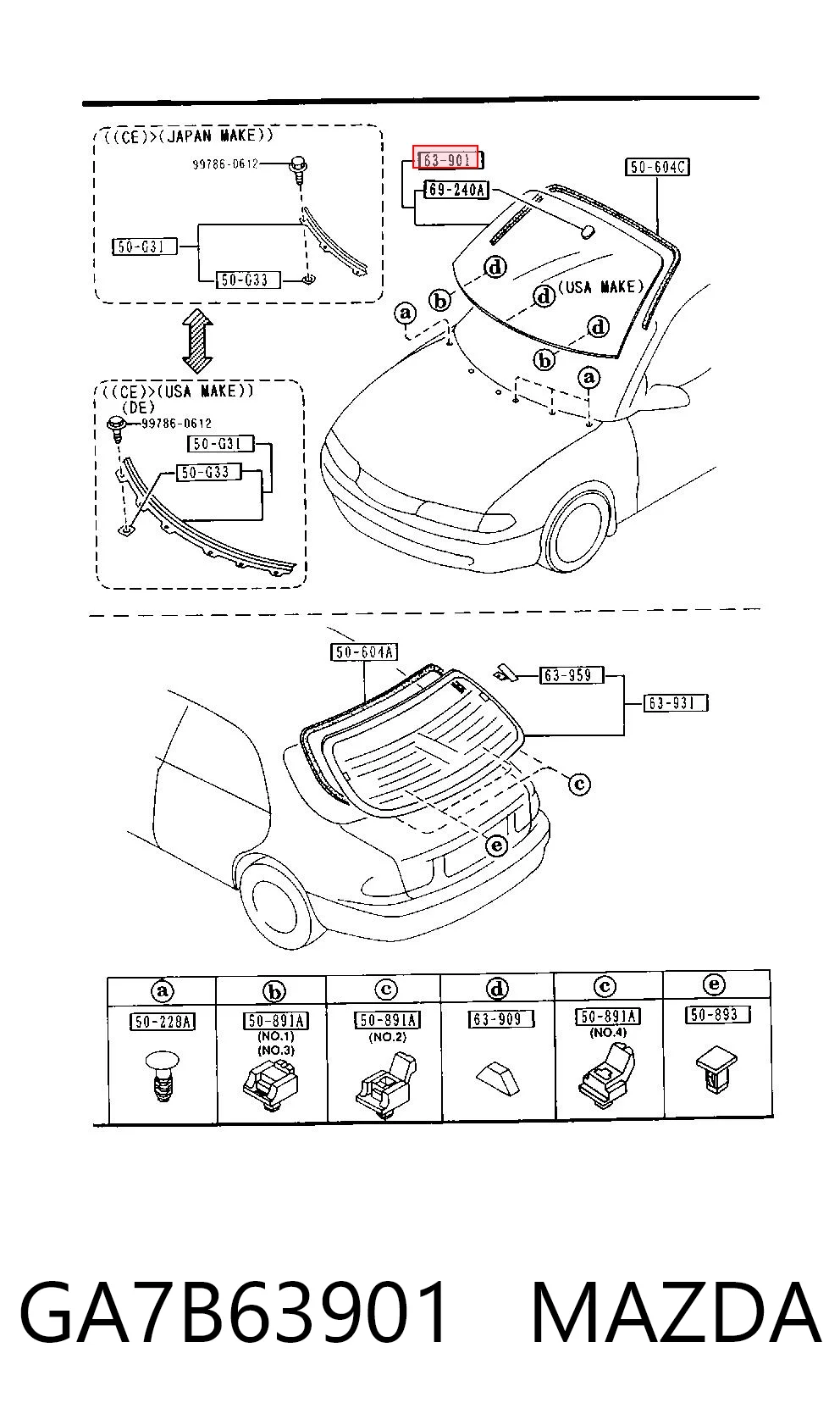 Parabrisas para Mazda 626 GE