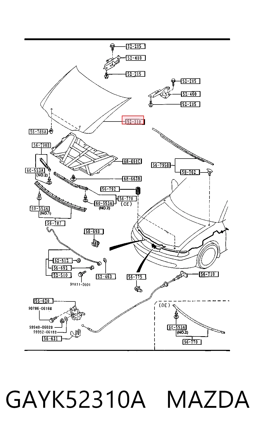Capó del motor Mazda 626 IV desde 172,79 €