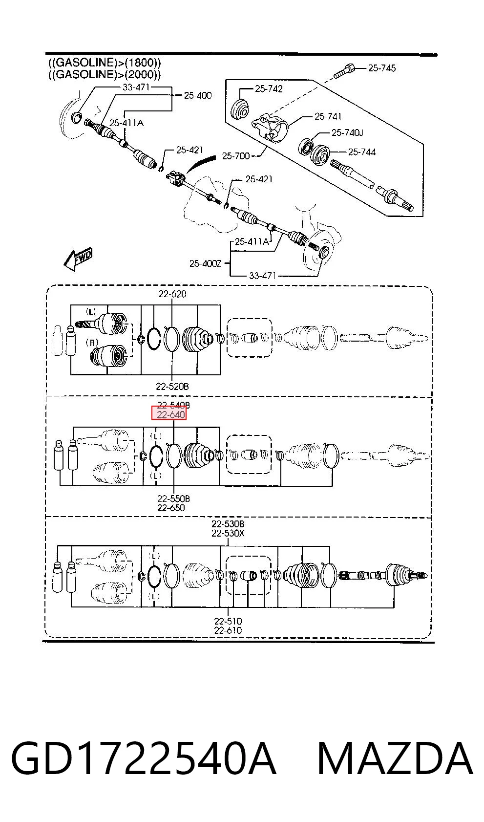 Fuelle palier delantero interior Mitsubishi Lancer VI (1995-2003)