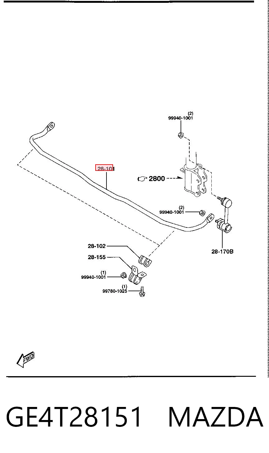 Estabilizador trasero para Mazda 626 GF
