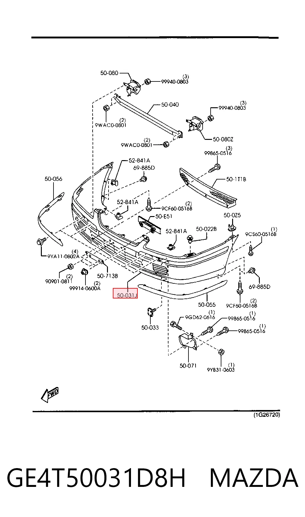 Paragolpes delantero para Mazda 626 V GW