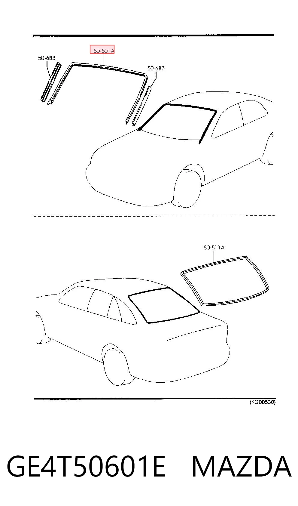 Junta de parabrisas para Mazda 626 GF