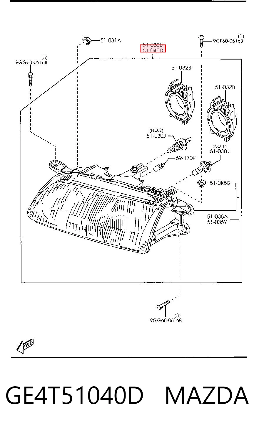 Faros para Mazda 626 V GF
