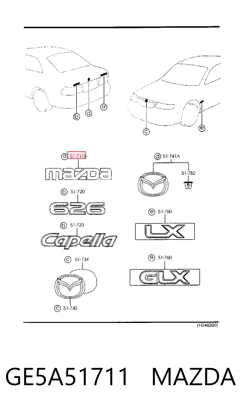 Comprar Emblema de tapa de maletero Mazda 323 VI BJ a bajo precio