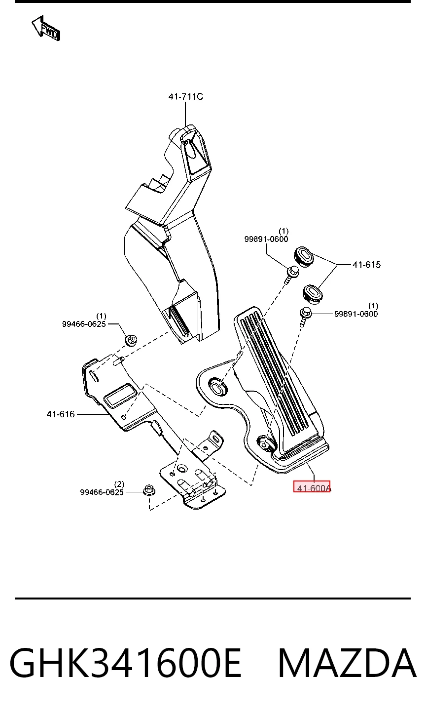  Pedal del acelerador Mazda 6 