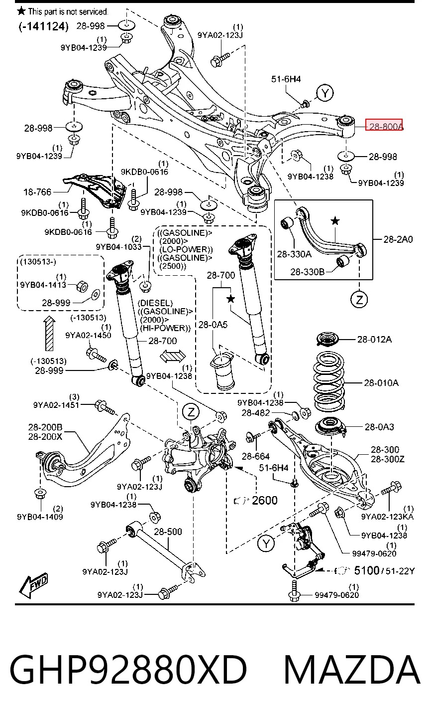 Subchasis trasero soporte motor Mazda 6 sedán (GJ, GL) (2012 - 2023) precio, desde 326,70 EUR