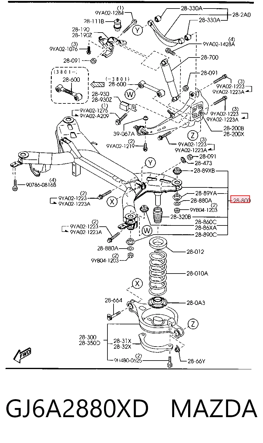 Subchasis trasero Mazda 6  (GG)