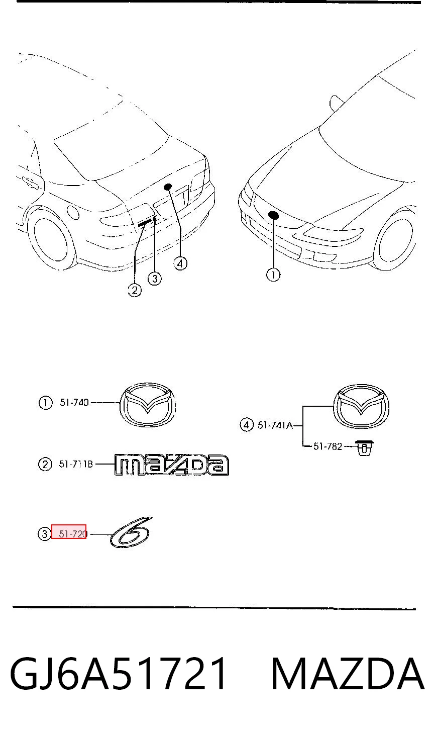 Comprar Emblema de tapa de maletero Mazda 6 GG a bajo precio