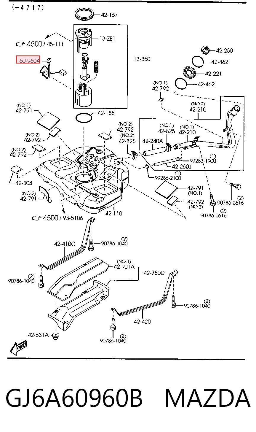 Medidor de combustible para Mazda 6  GG