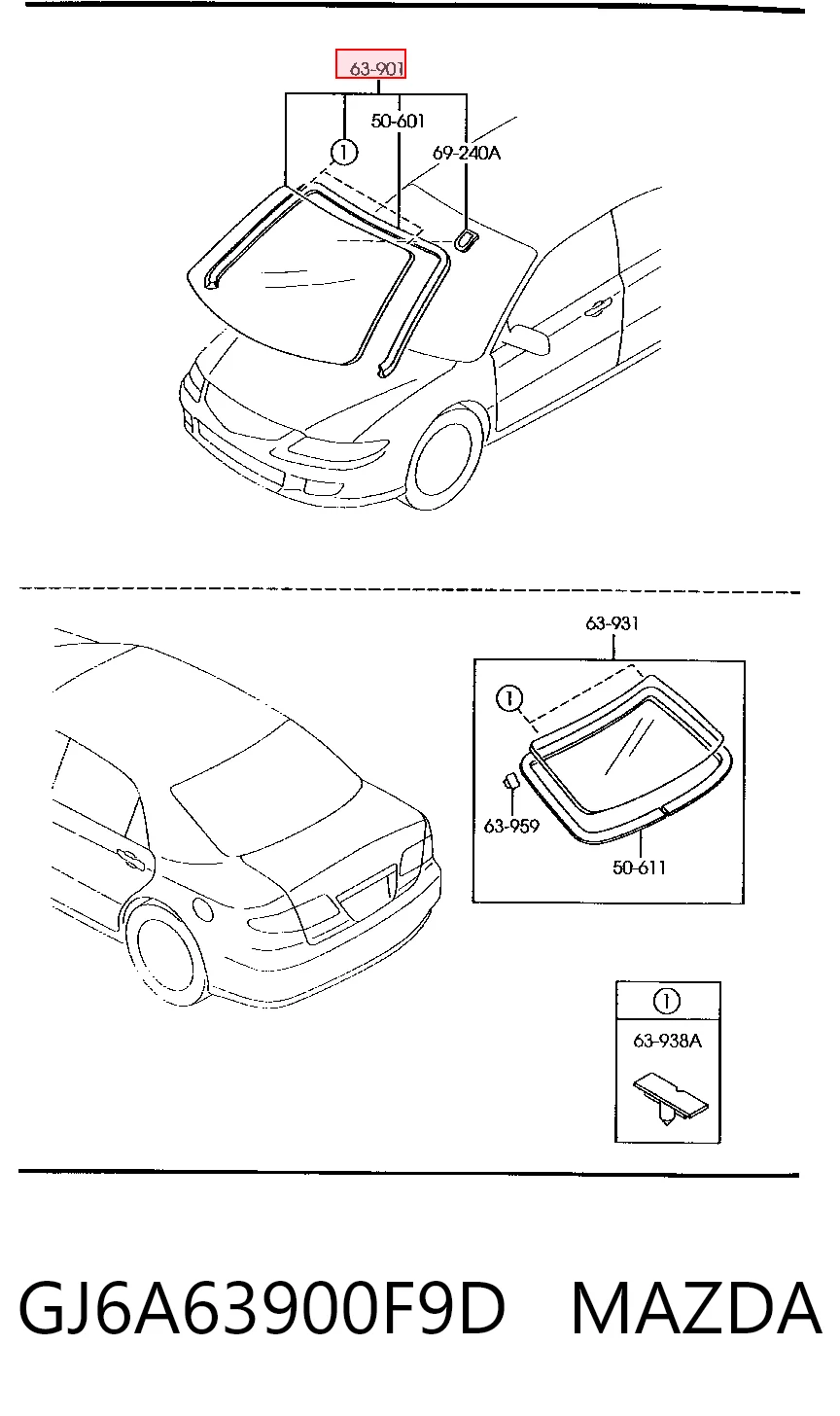 Parabrisas MAZDA GJ6A63900F9D