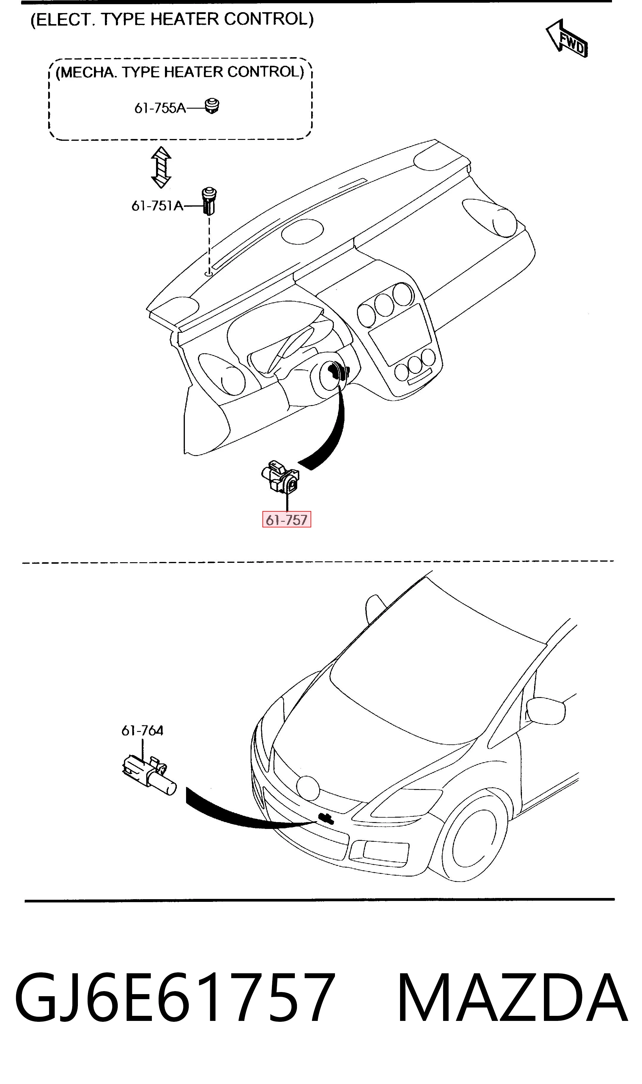 Comprar Sensor de temperatura del aire interior Mazda 6 GY a bajo precio