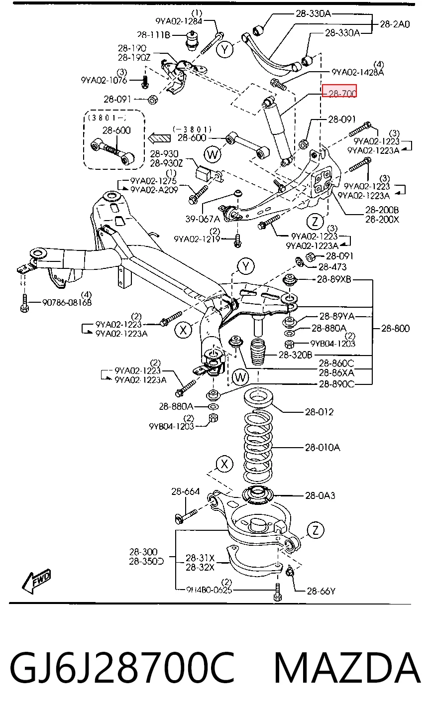Amortiguador trasero para Mazda 6 GY