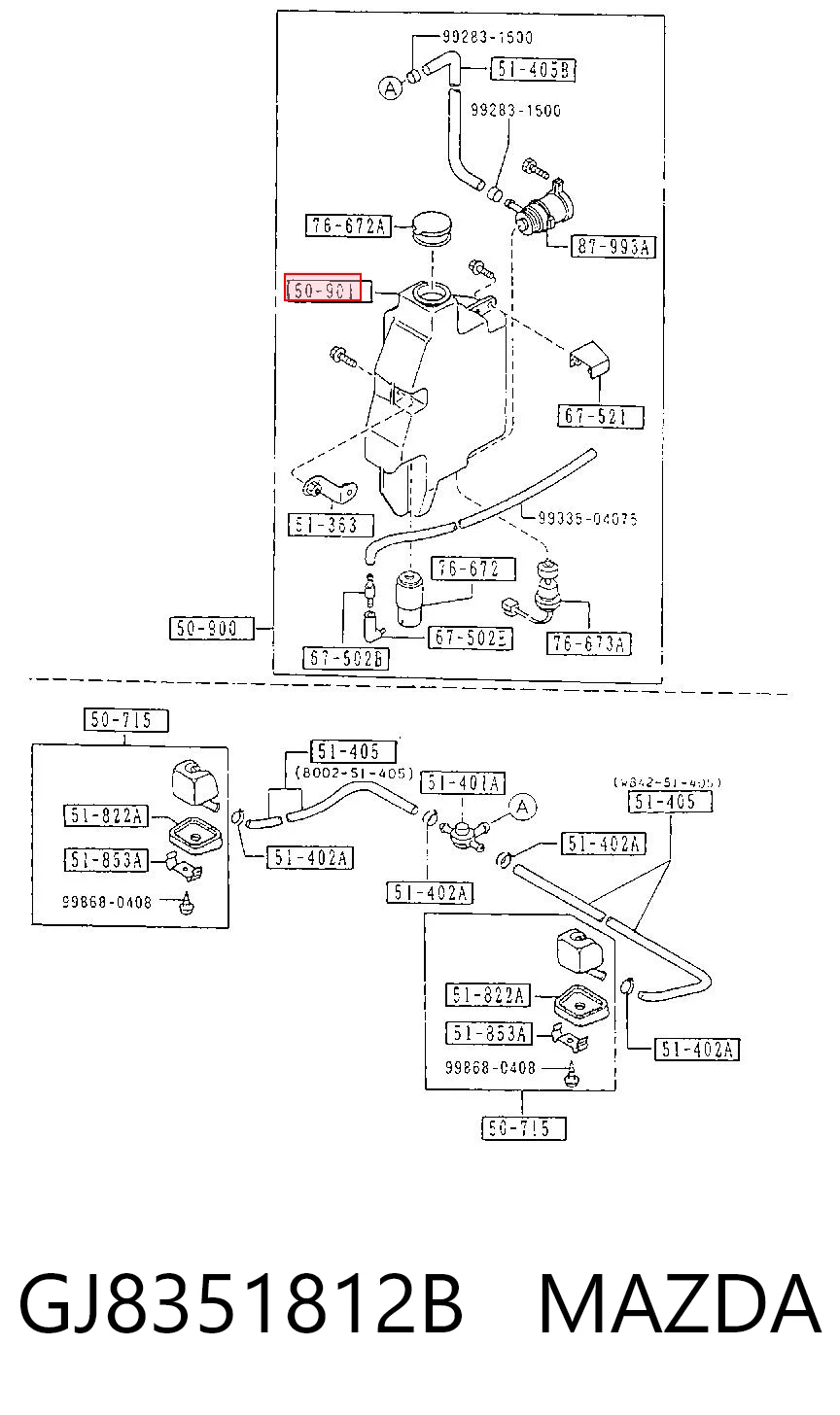 Depósito de limpiaparabrisas para Mazda 626 GD
