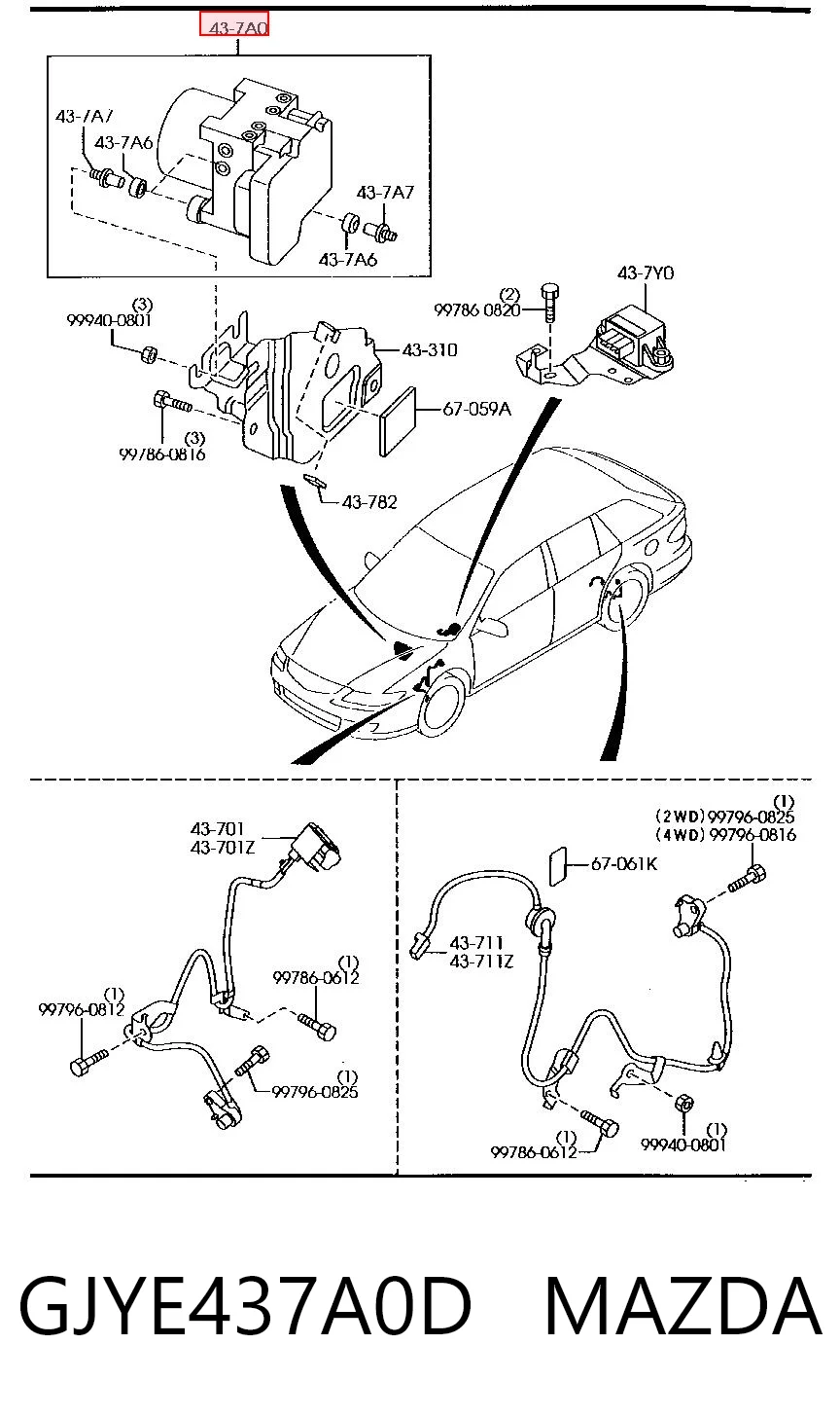 Unidad de control ABS hidráulico para Mazda 6  GY