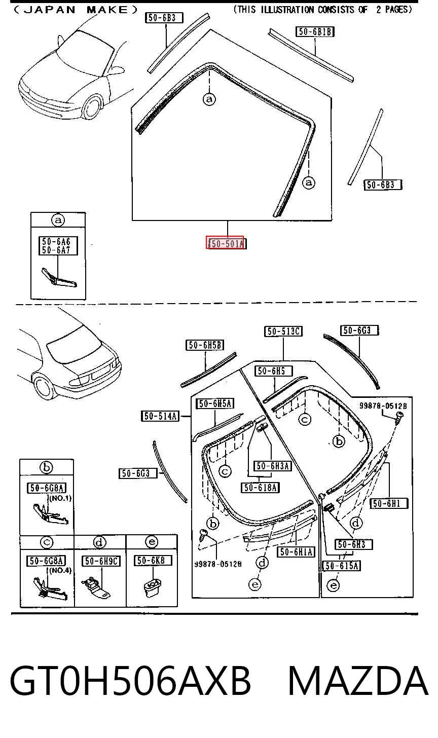 Marco del parabrisas para Mazda 626 IV GE