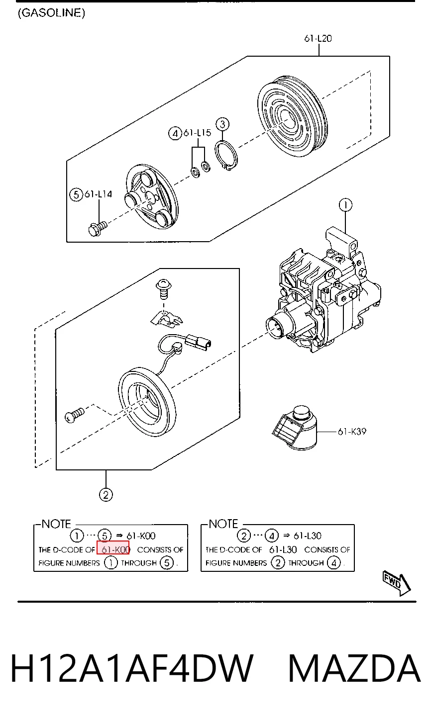 H12A1AF4DW Mazda Compresor climatizador
