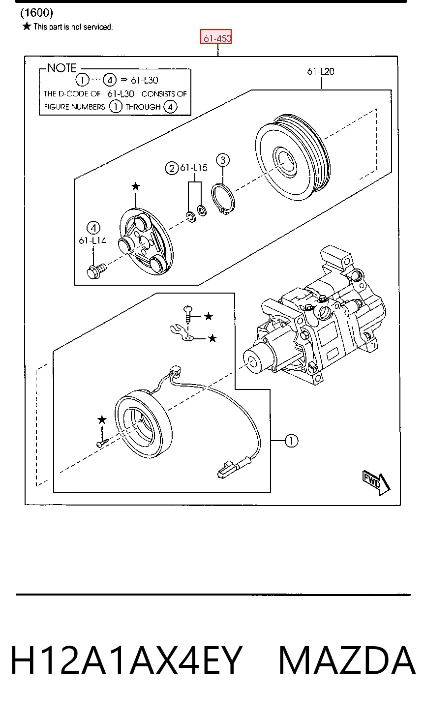 H12A1AX4EY Mazda Compresor climatizador