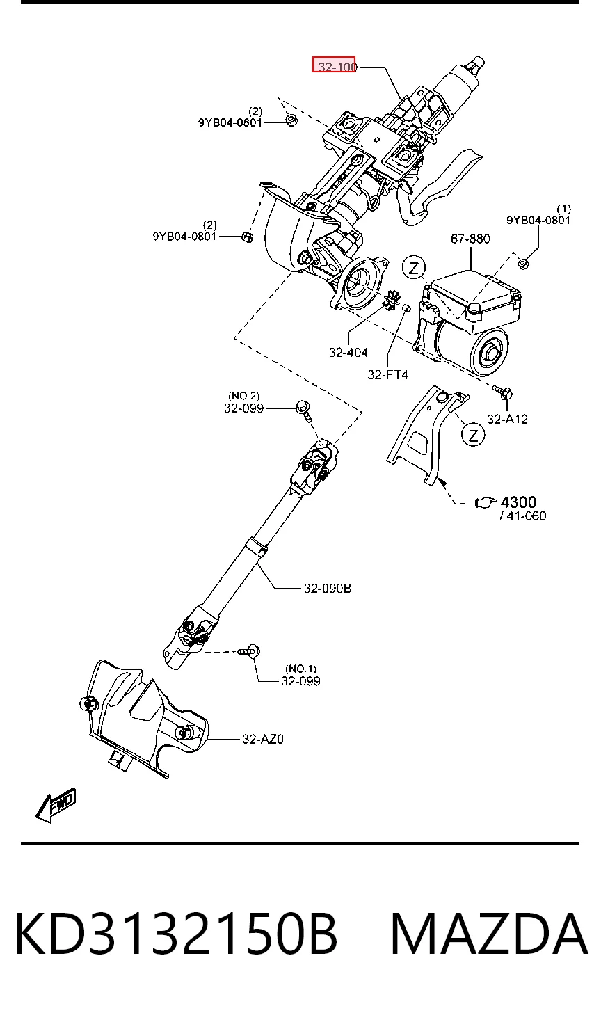 Columna de volante para Mazda CX-5 I KE, GH