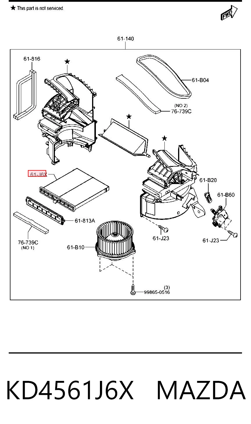 KD4561J6X Mazda Filtro antipolen