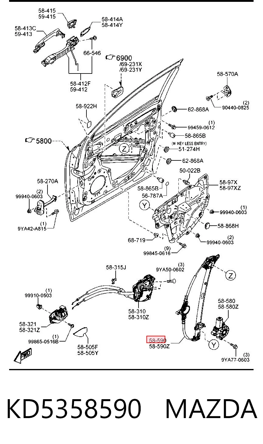  Mecanismo de elevalunas delantero derecha Mazda CX-5 1