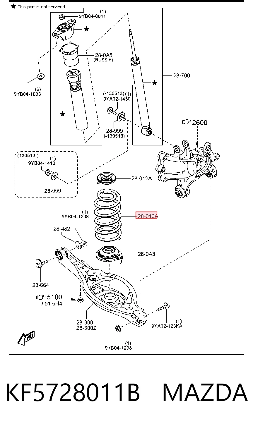 Muelle trasero para Mazda CX-5 I KE, GH