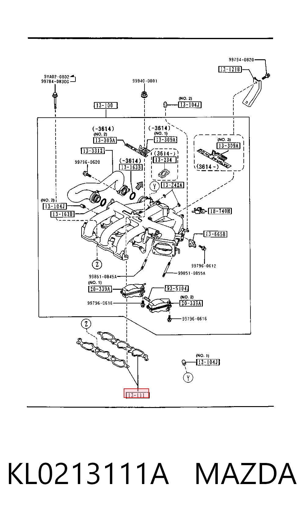 Junta colector de admisión 323 V hatchback (1994-1998) original desde 13,03 €