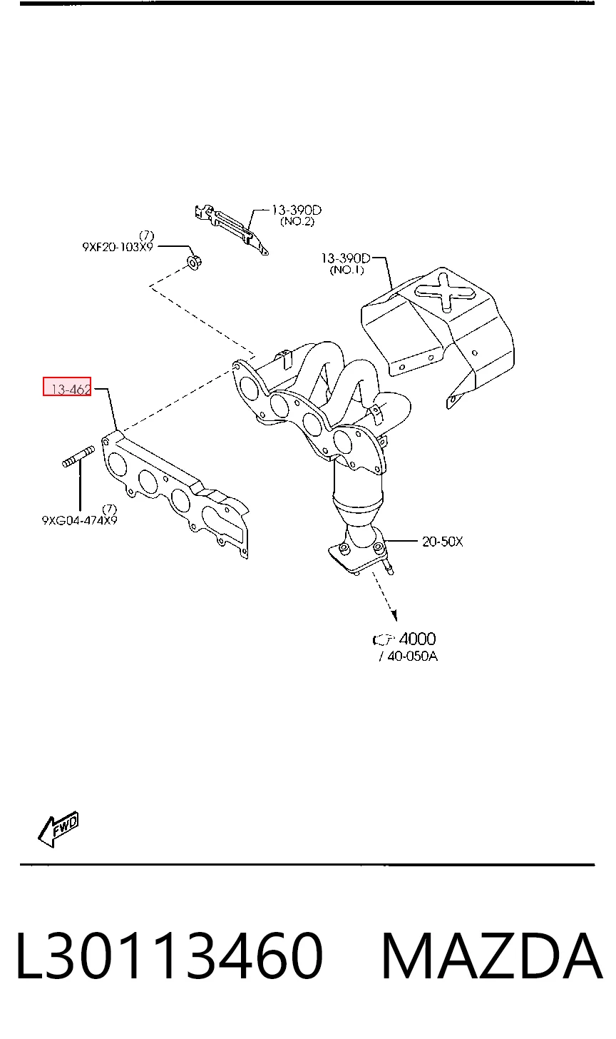 Junta de colector de escape Mazda 3  (BL)