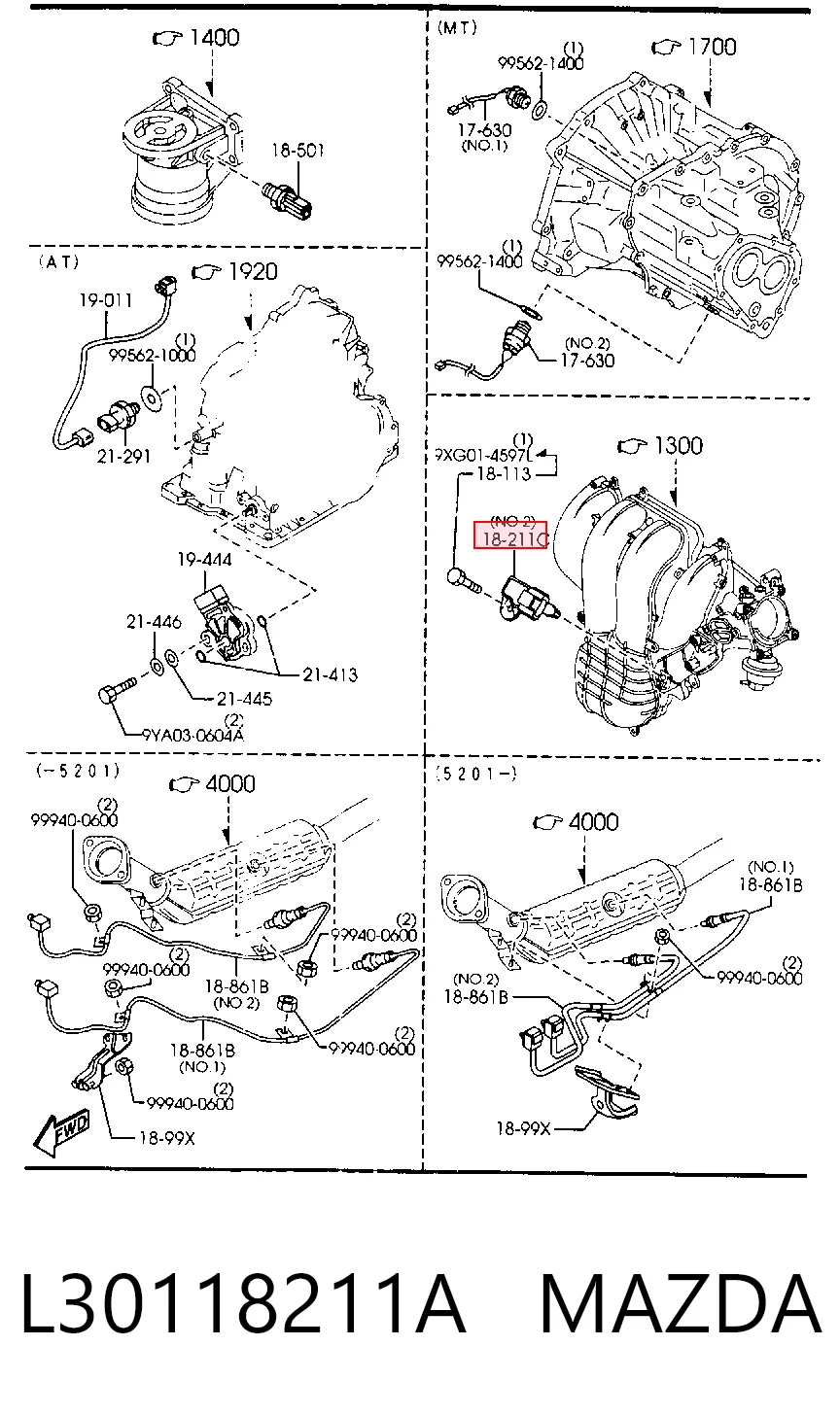 L30118211A Mazda Sensor De Presion Del Colector De Admision