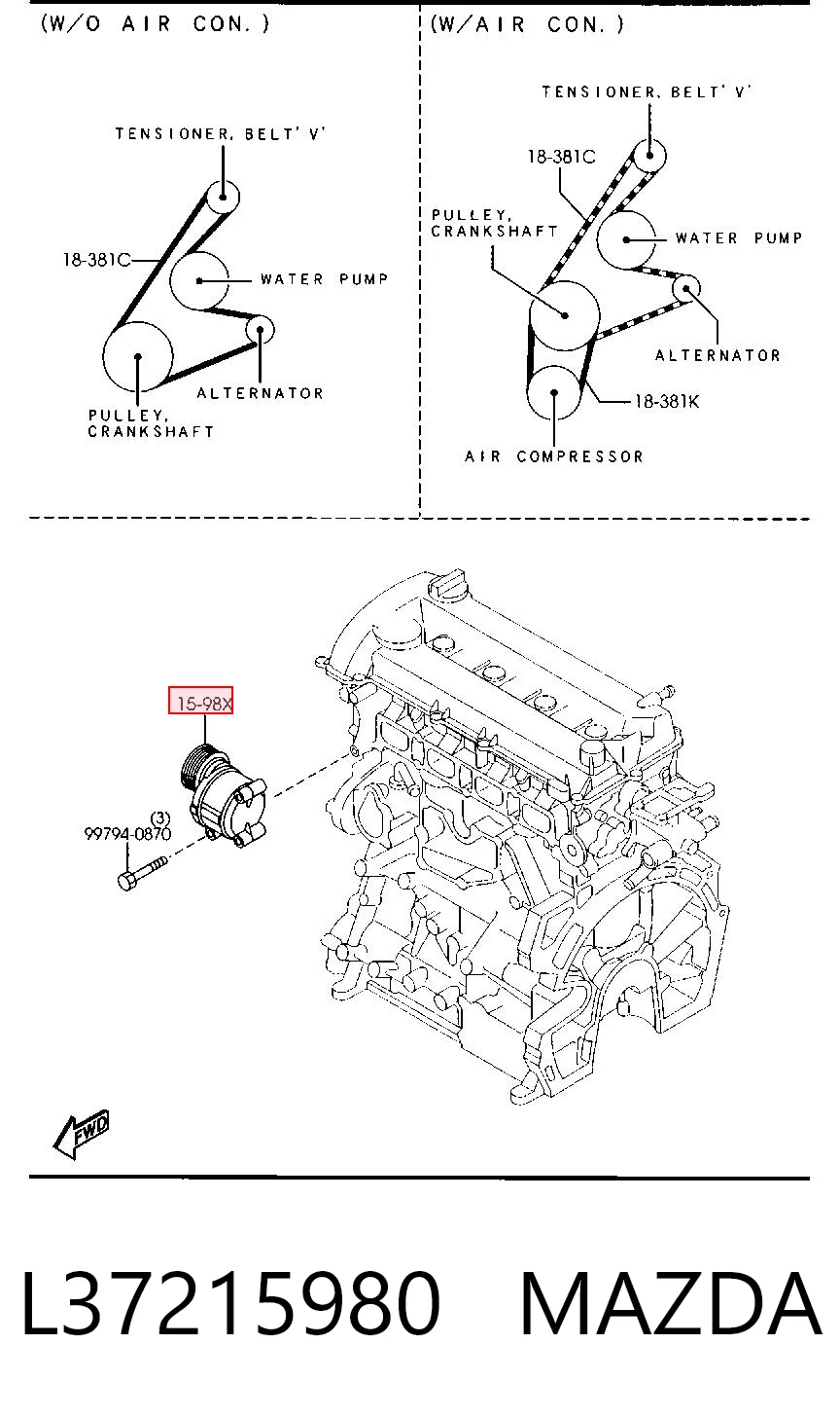 L37215980 Mazda Tensor de correa de alternador