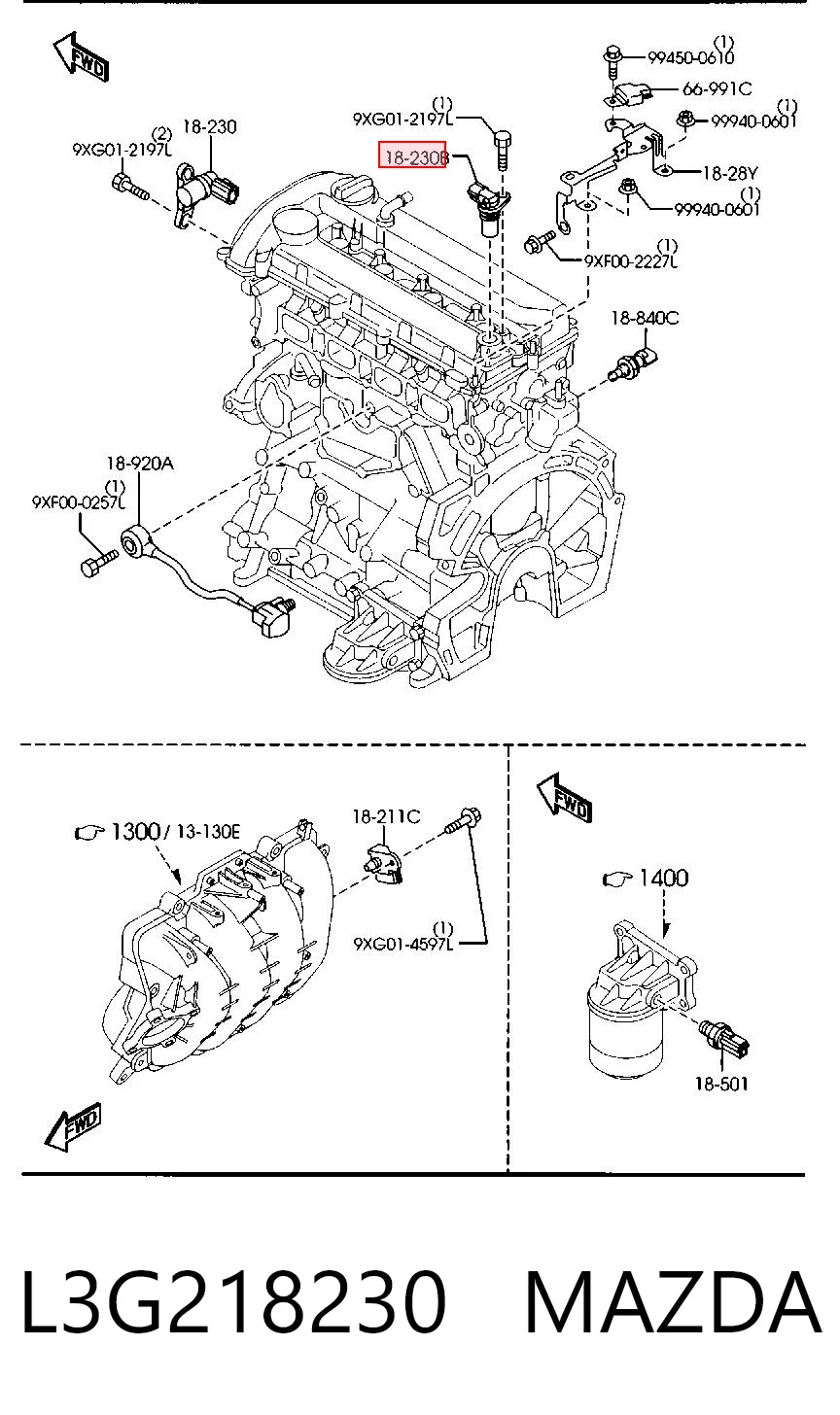 L3G218230 Mazda Sensor posición arbol de levas