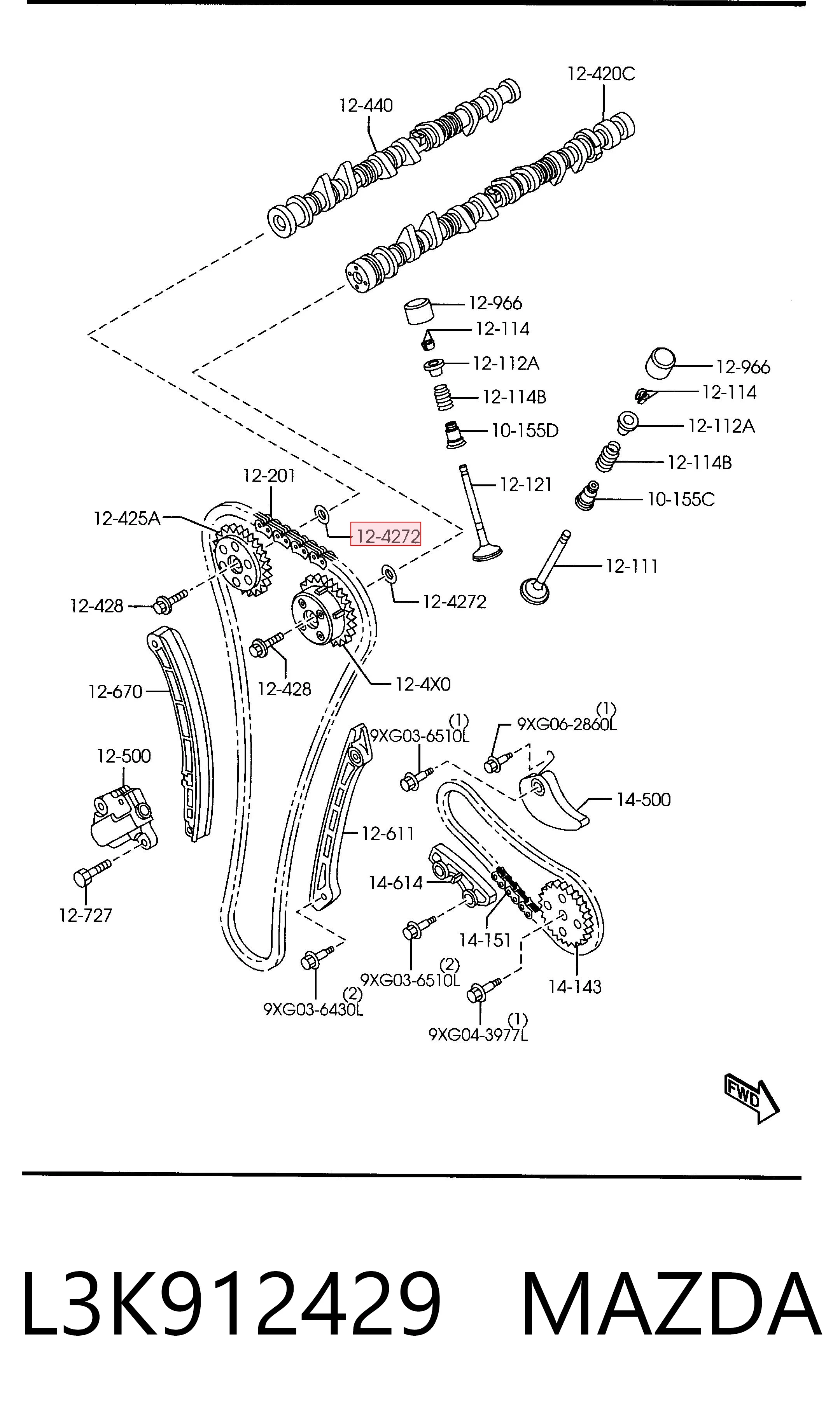 L3K912429 Mazda Arandela de ajuste