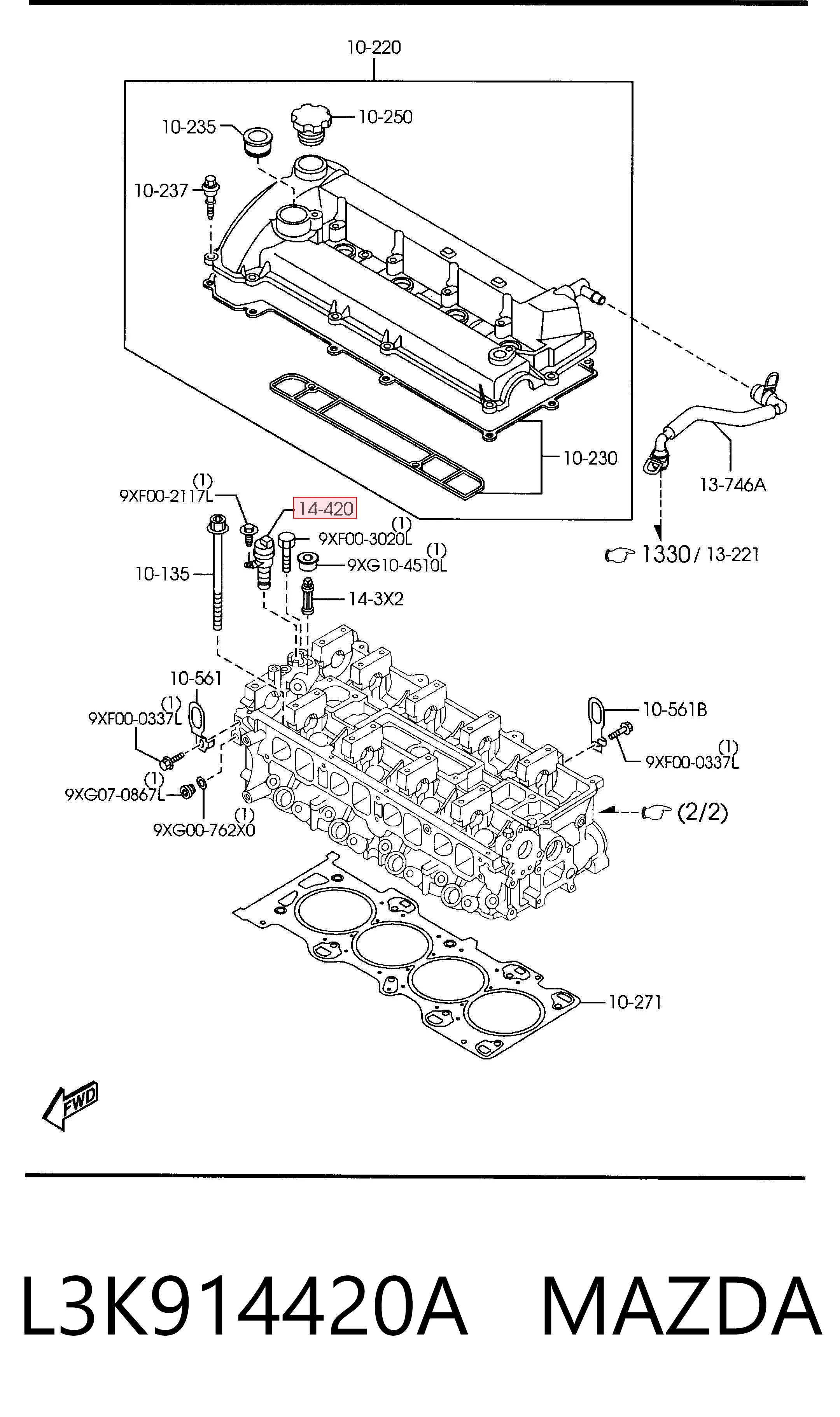 L3K914420A Mazda Válvula control, ajuste de levas