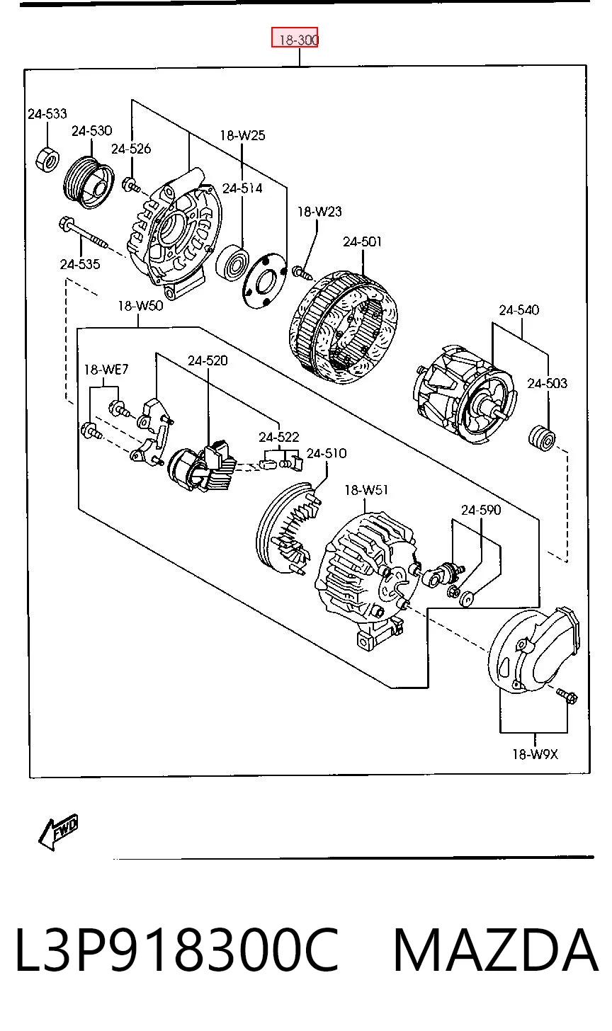 L3P918300C Mazda Alternador de coche