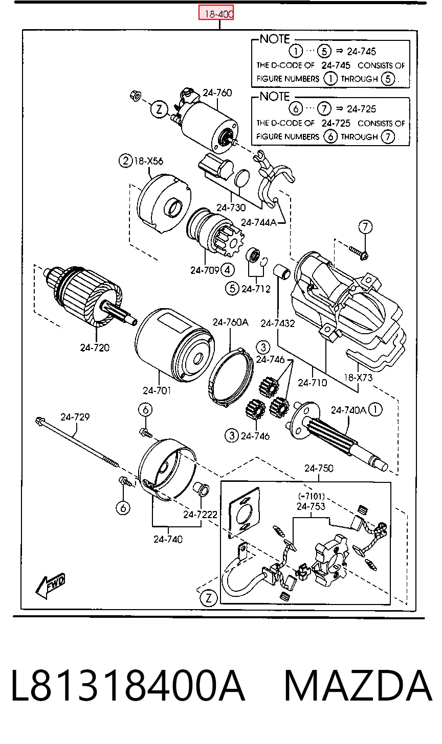 L81318400A Mazda Arranque motores