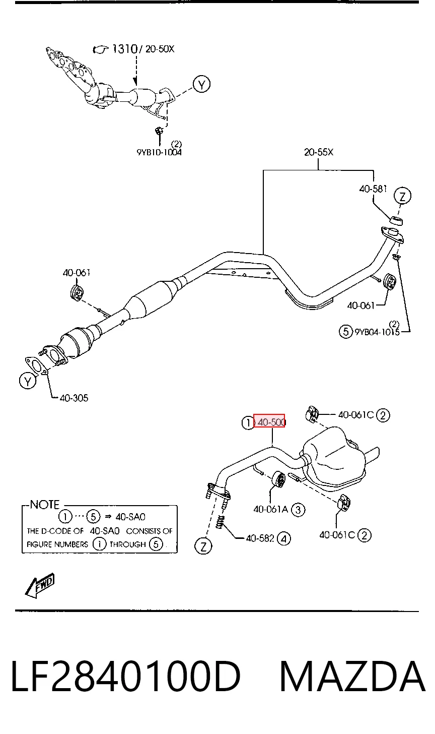 Silenciador trasero para Mazda 5 CR