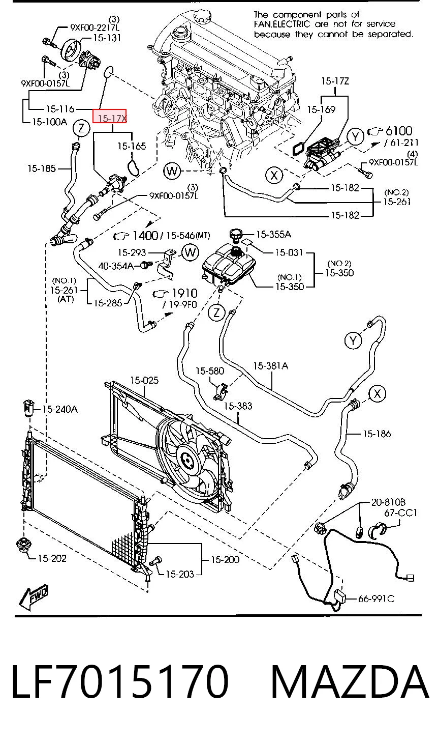 LF7015170 Mazda Termostato de agua