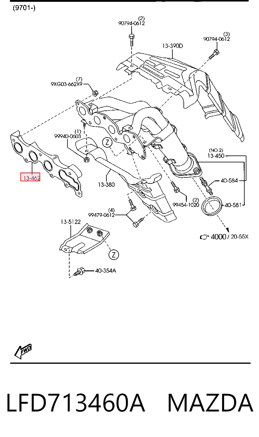 Junta colector joint para Mazda 3  BL