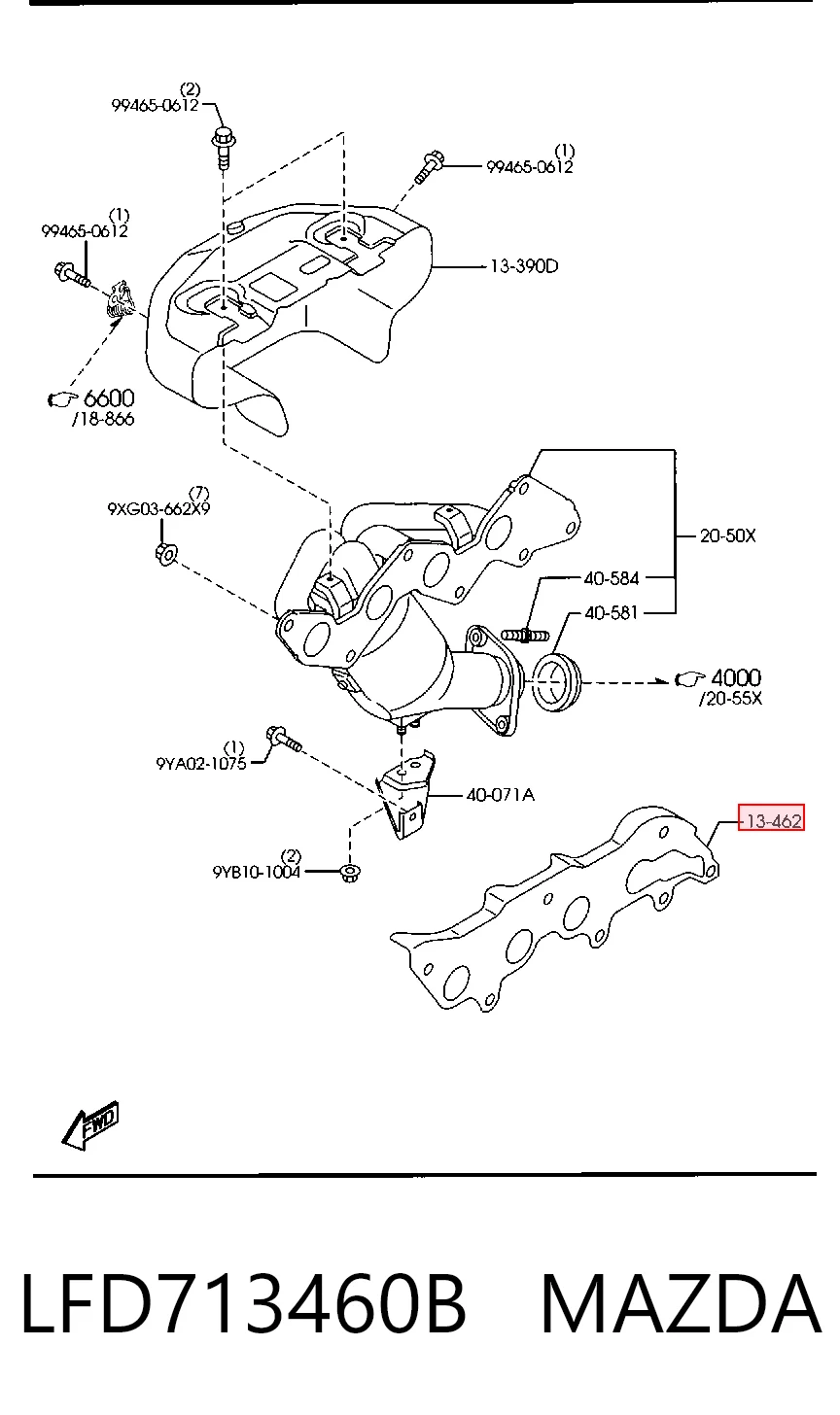 Junta de colector de escape Mazda 3 