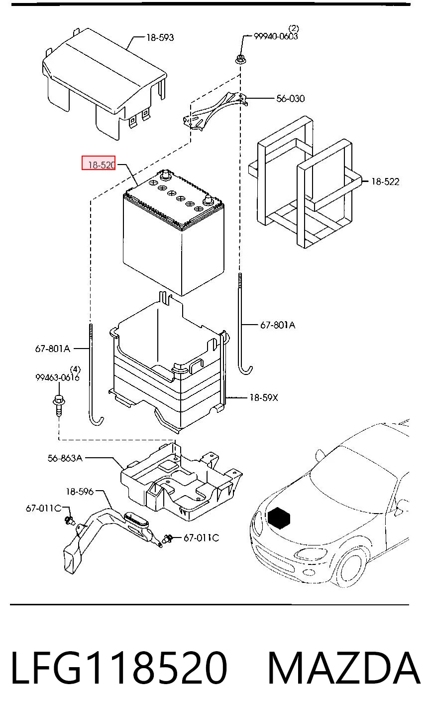 Batería de arranque MAZDA LFG118520
