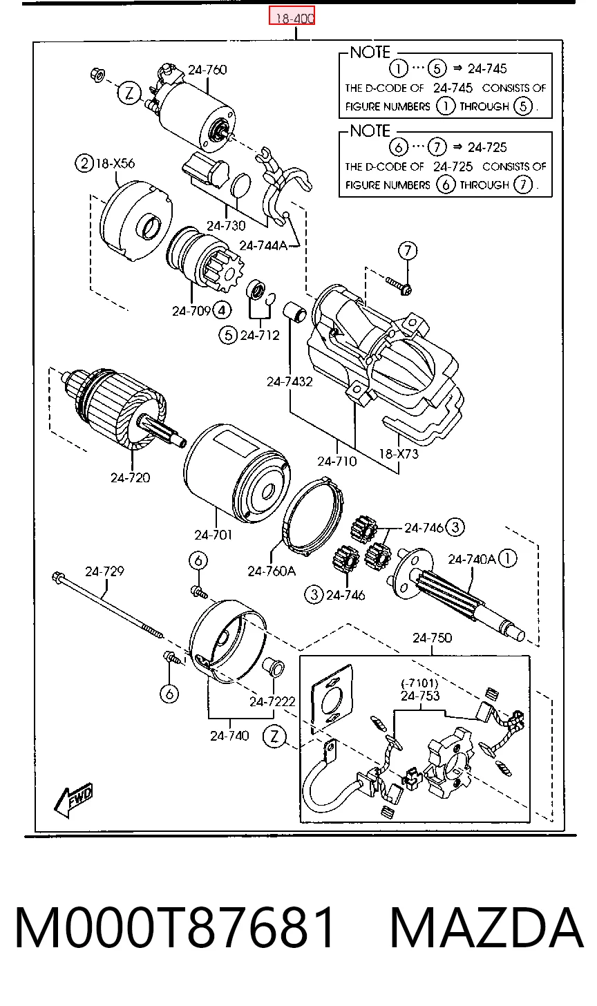 M000T87681 Mazda Arranque motores