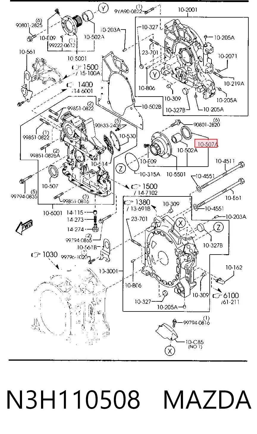 Retén de cigüeñal para Mazda RX-8 SE