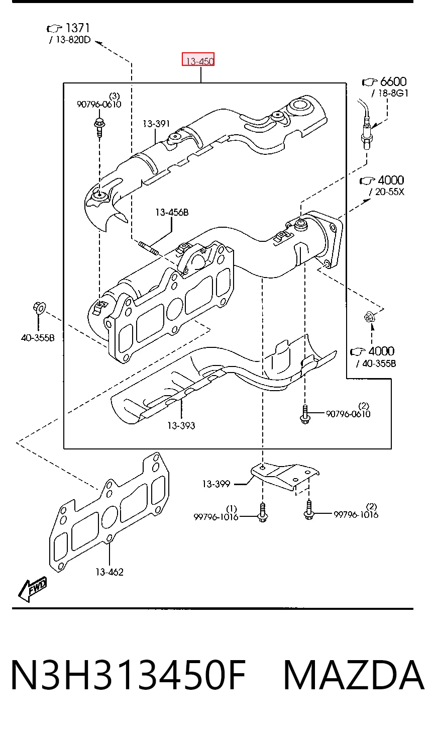 Colector de escape para Mazda RX-8 SE