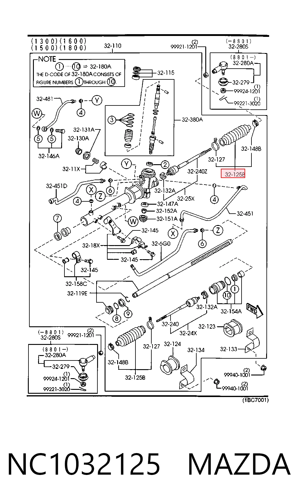 Guardapolvo dirección para Mazda 323 F VI BJ