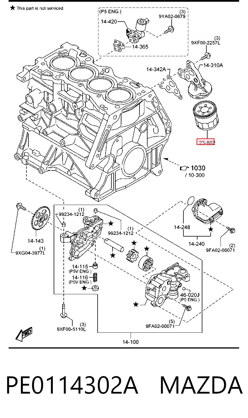 PE0114302A Mazda Filtro aceite